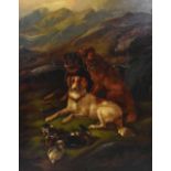 W.Andrews - Oil on canvas - Hunting dogs with the haul