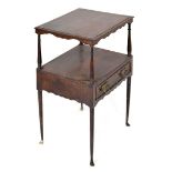 George III mahogany square washstand with drawer