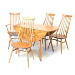 Ercol - Drop-leaf table and set of four chairs