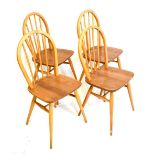 Four Ercol hoop back Windsor chairs
