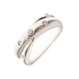 9ct white gold diamond set crossover-style wedding band