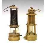 Davis of Derby Ashworth's Patent brass Hepplewhite Gray miners safety lamp and one other