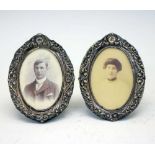 Pair of silver mounted oval picture frames