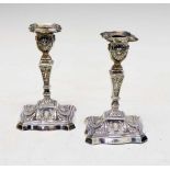 Pair of late Victorian silver candlesticks