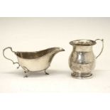 Elizabeth II silver sauce boat and mug