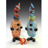 Pair of Murano glass clown decanters