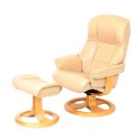 Stressless-style chair and footstool