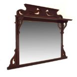 Small mahogany overmantel mirror