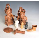 Collection of items to include Meerschaum pipe, tribal ethnographica etc