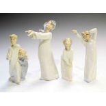 Lladro - Four porcelain figures including 'Little Sleepwalker'