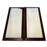 Pair of contemporary leather-framed mirrors