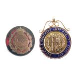 Walker and Homfray's 9ct gold bowling medal & Royal Engineers badge