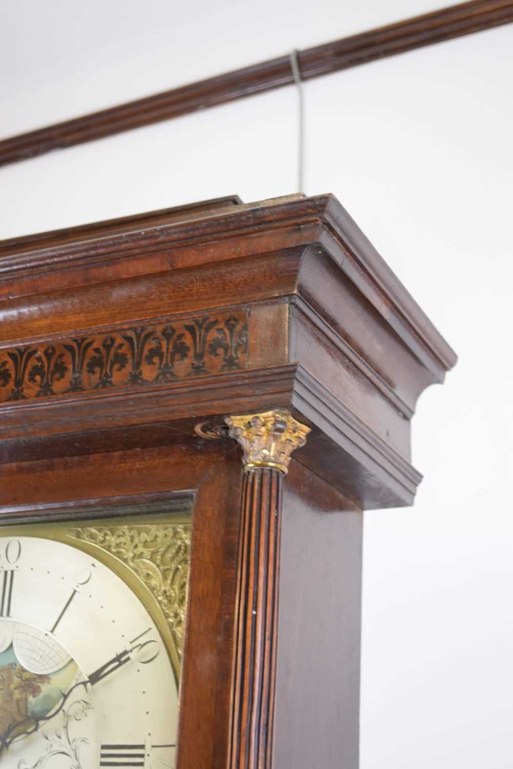 George III oak and mahogany-cased 8-day brass dial longcase clock Halifax - Image 3 of 10