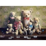 Deborah Jones - Oil on canvas - Still life with teddy bears