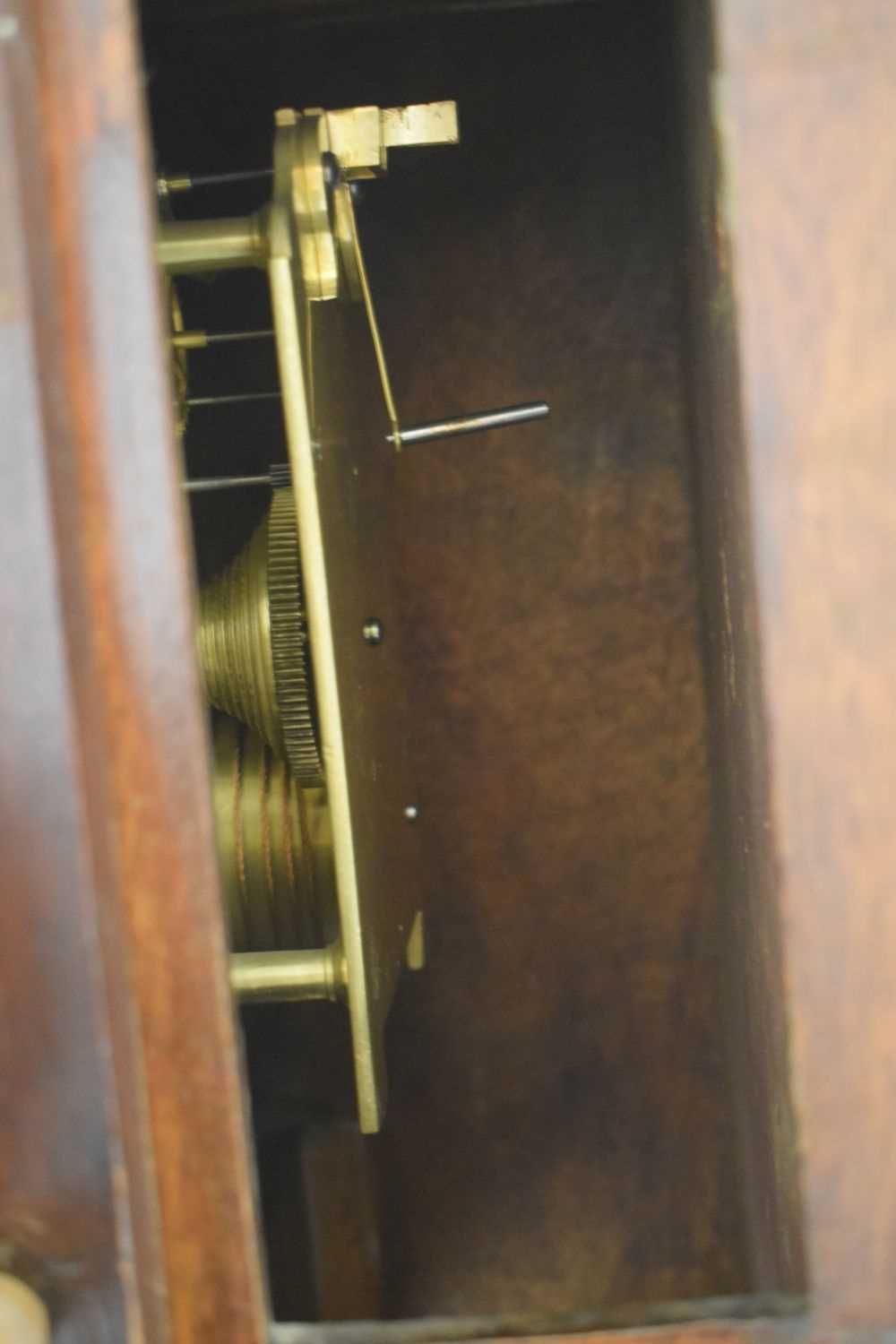 Early Victorian brass-inlaid mahogany-cased single-fusee drop-dial wall clock, Lamport, Plymouth - Image 5 of 7