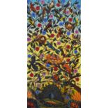 Gesner Abelard (Haitian, b. 1922) - Oil on canvas - Birds in a tree