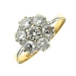 Seven-stone diamond cluster ring