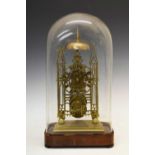 Victorian brass-framed 'Cathedral' skeleton clock