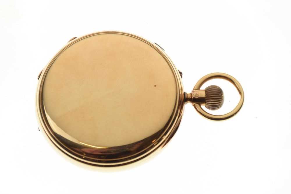 Thomas Russell & Son, an 18ct gold full hunter chronograph pocket watch, Chester 1904 - Image 6 of 10