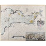 Maps - Captain Greenville Collins, - Late 17th Century hand coloured engraved chart of the Bristol C