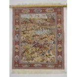 Small fine quality silk Hereke type rug