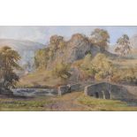 Attributed to George Arthur Fripp (1813-1896) - Watercolour - 'On the Llugwy, Merionthshire'