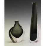 Nils Landberg for Orrefors, Sweden - Two 'Dusk' series glass vases