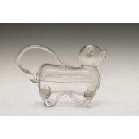 Novelty clear glass decanter in the form of a pig