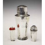 Keith Murray for Mappin & Webb Art Deco style silver plated cocktail shaker