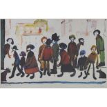 After Laurence Stephen Lowry, (1887-1976) – Limited edition signed print – ‘People Standing About’