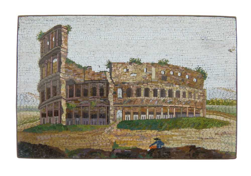 19th Century Italian 'Grand Tour' souvenir micromosaic panel