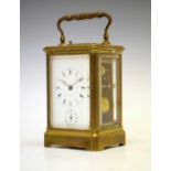 Late 19th Century brass repeater carriage clock