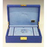 Rolex - Pearlmaster embossed blue leather watch and jewellery box