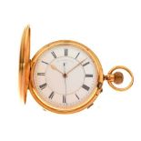 Thomas Russell & Son, an 18ct gold full hunter chronograph pocket watch, Chester 1904