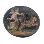 19th Century Italian 'Grand Tour' souvenir micromosaic panel - Eros and chariot
