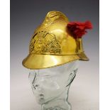 Early 20th Century French brass Fire Brigade dress helmet