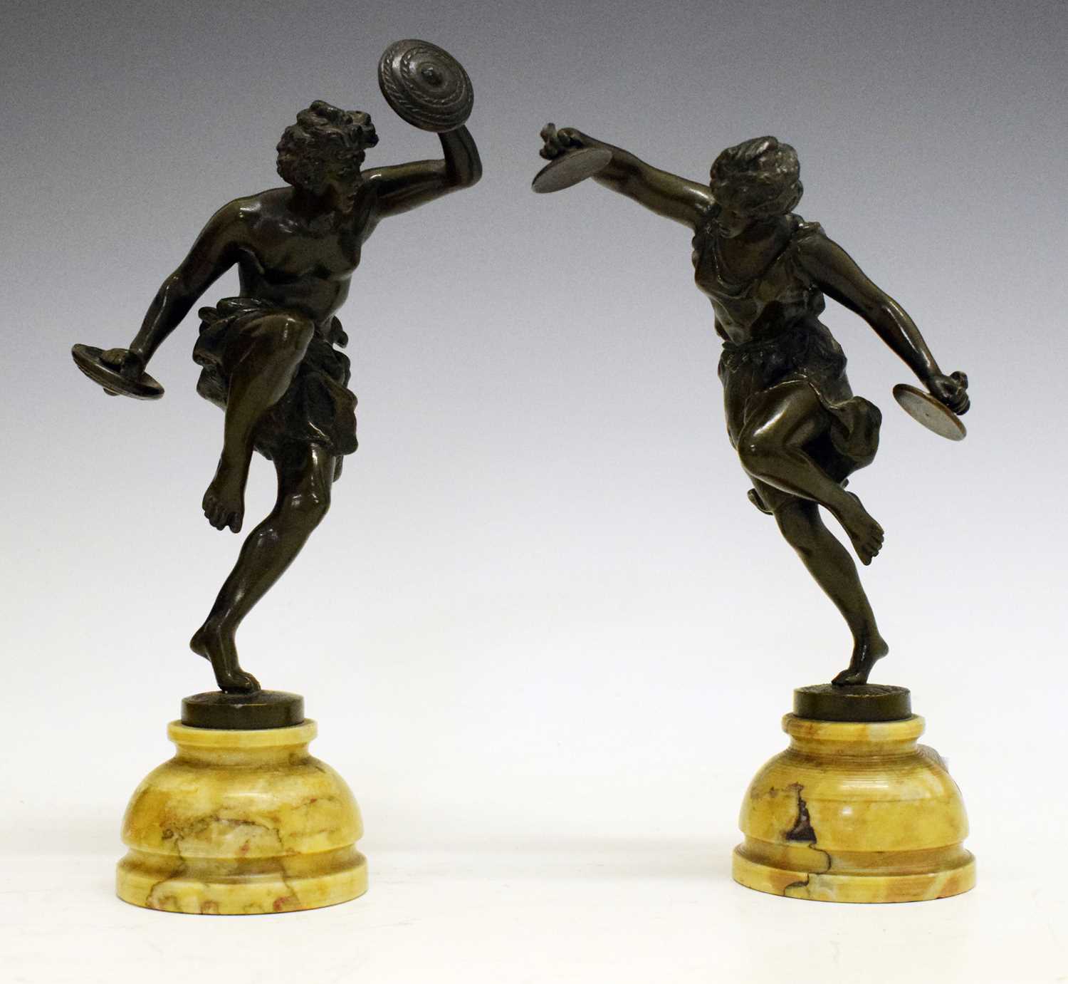 After Ernest Rancoulet (French, 1842-1915) - Pair of patinated bronze figures