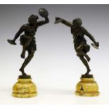After Ernest Rancoulet (French, 1842-1915) - Pair of patinated bronze figures