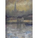 Richard Cartwright RWA (b.1951) - Pastel - St Marys Redcliffe, Bristol