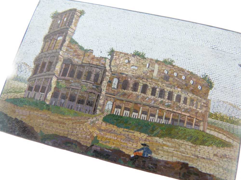 19th Century Italian 'Grand Tour' souvenir micromosaic panel - Image 4 of 7