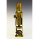 Mid 19th Century rosewood-cased lacquered brass field microscope