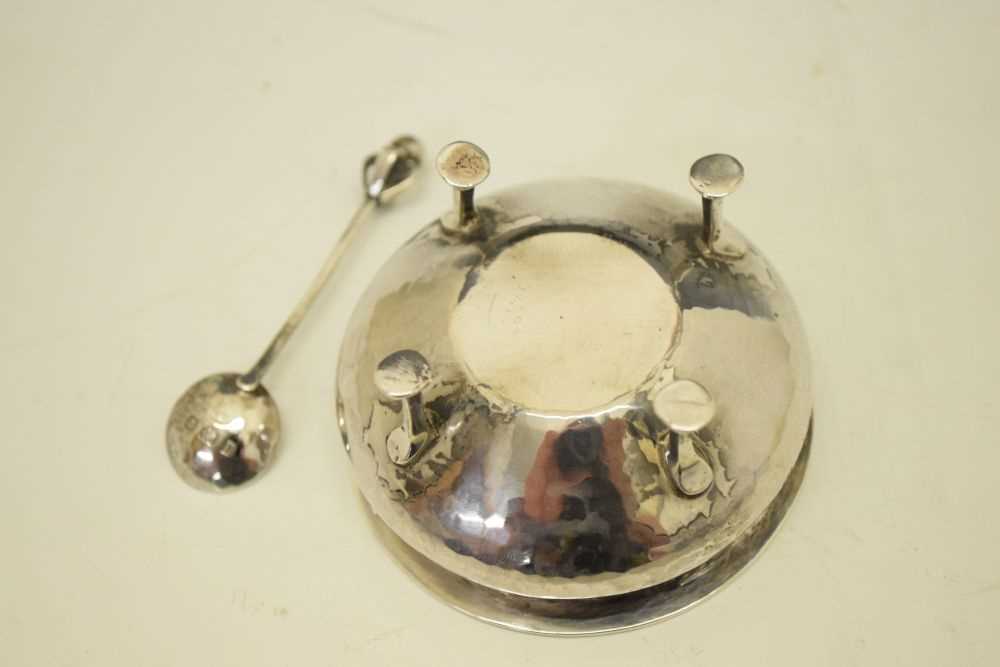 Pair of Arts and Crafts A.E Jones planished silver salts - Image 7 of 10