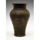 Japanese bronze baluster vase