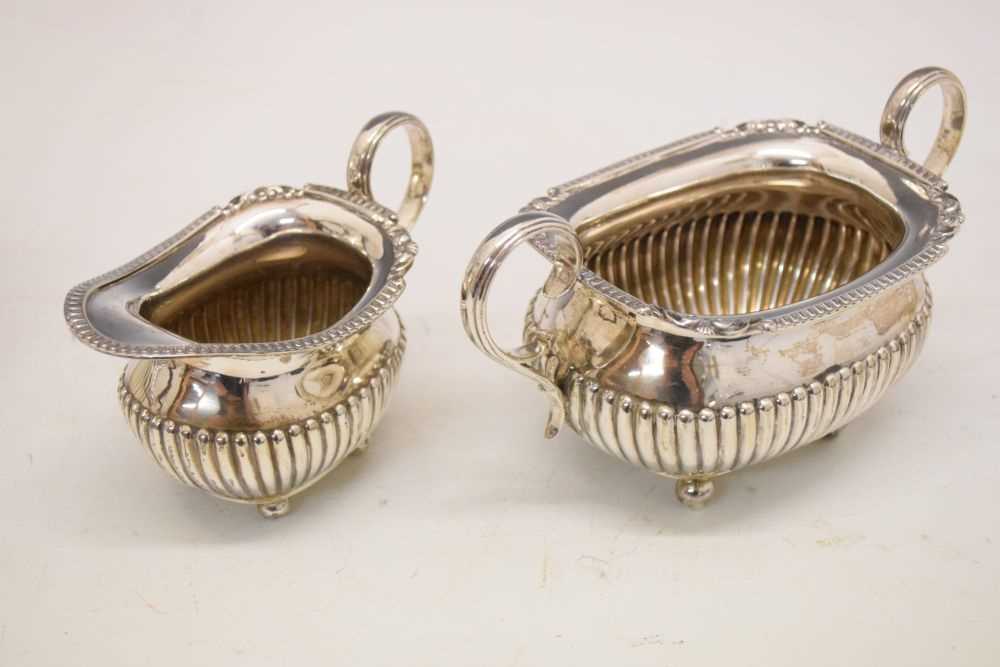 Silver four-piece tea service - Image 3 of 9