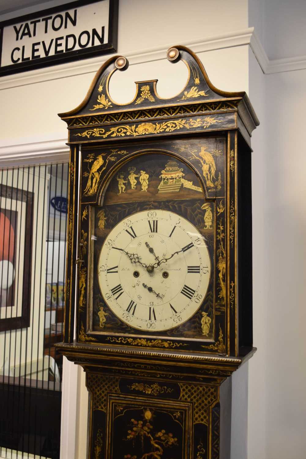 Scottish Interest - George III black-lacquered chinoiserie 8-day longcase clock - Image 12 of 12