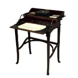 Edwardian campaign style mahogany writing desk