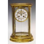Large late 19th Century French oval four glass mantel clock