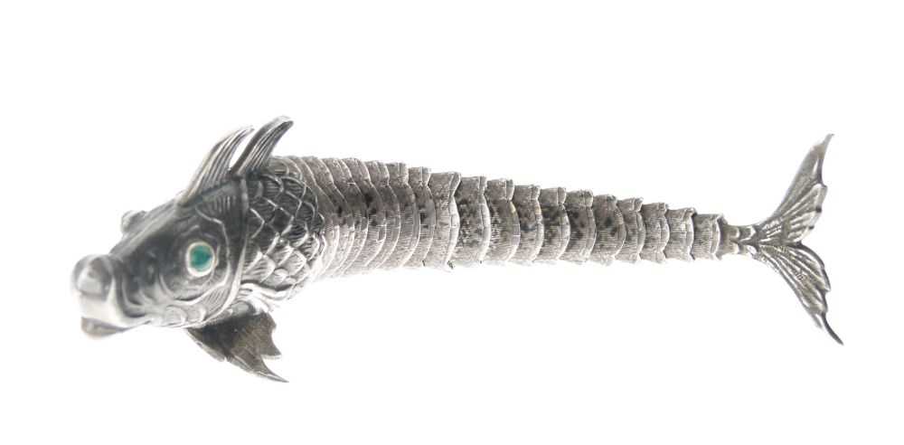 Early 20th Century Spanish silver articulated fish - Image 3 of 8