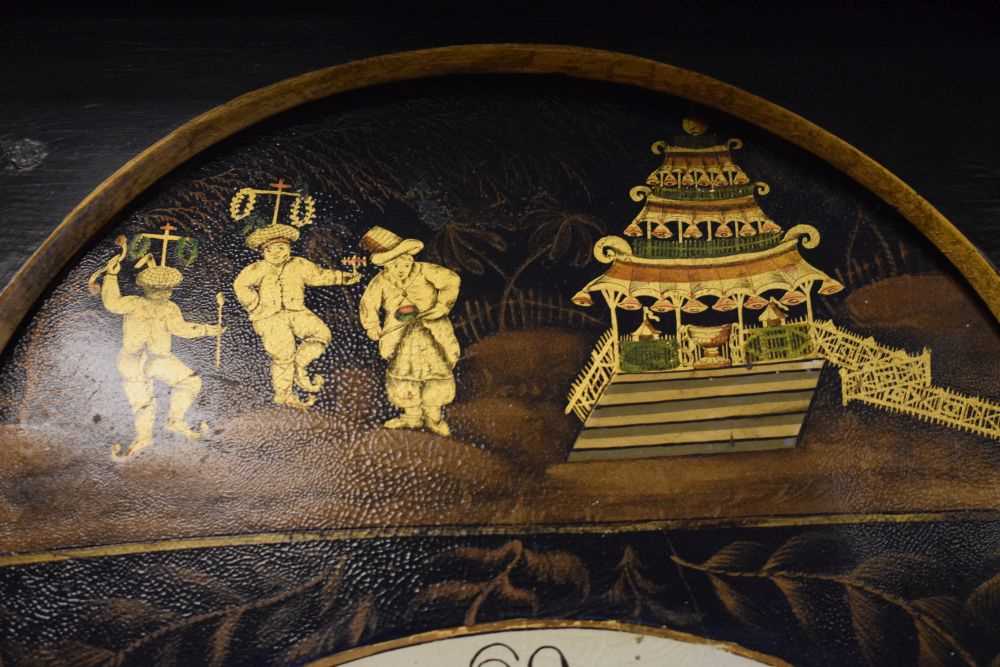 Scottish Interest - George III black-lacquered chinoiserie 8-day longcase clock - Image 9 of 12
