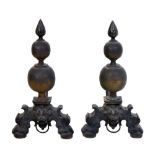 Large pair of 17th Century-stye andirons